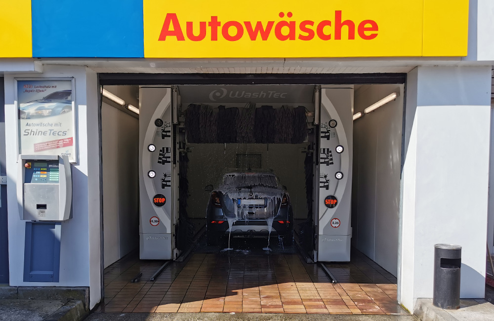 Waschanlage - Schaumvorhang Ende